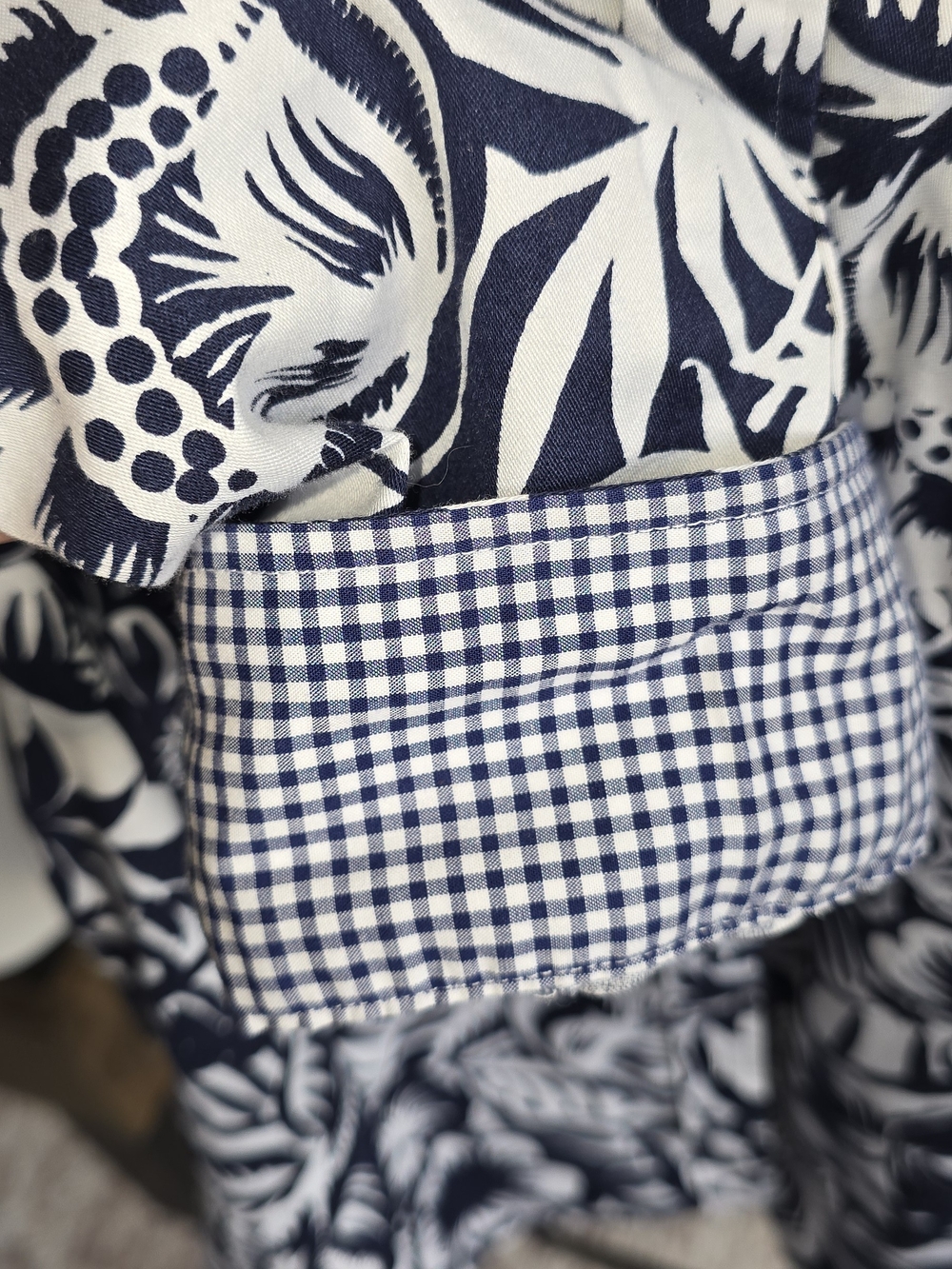 Chaps Navy & White Floral Button-Up Shirt Jacket - Picture 3 of 6